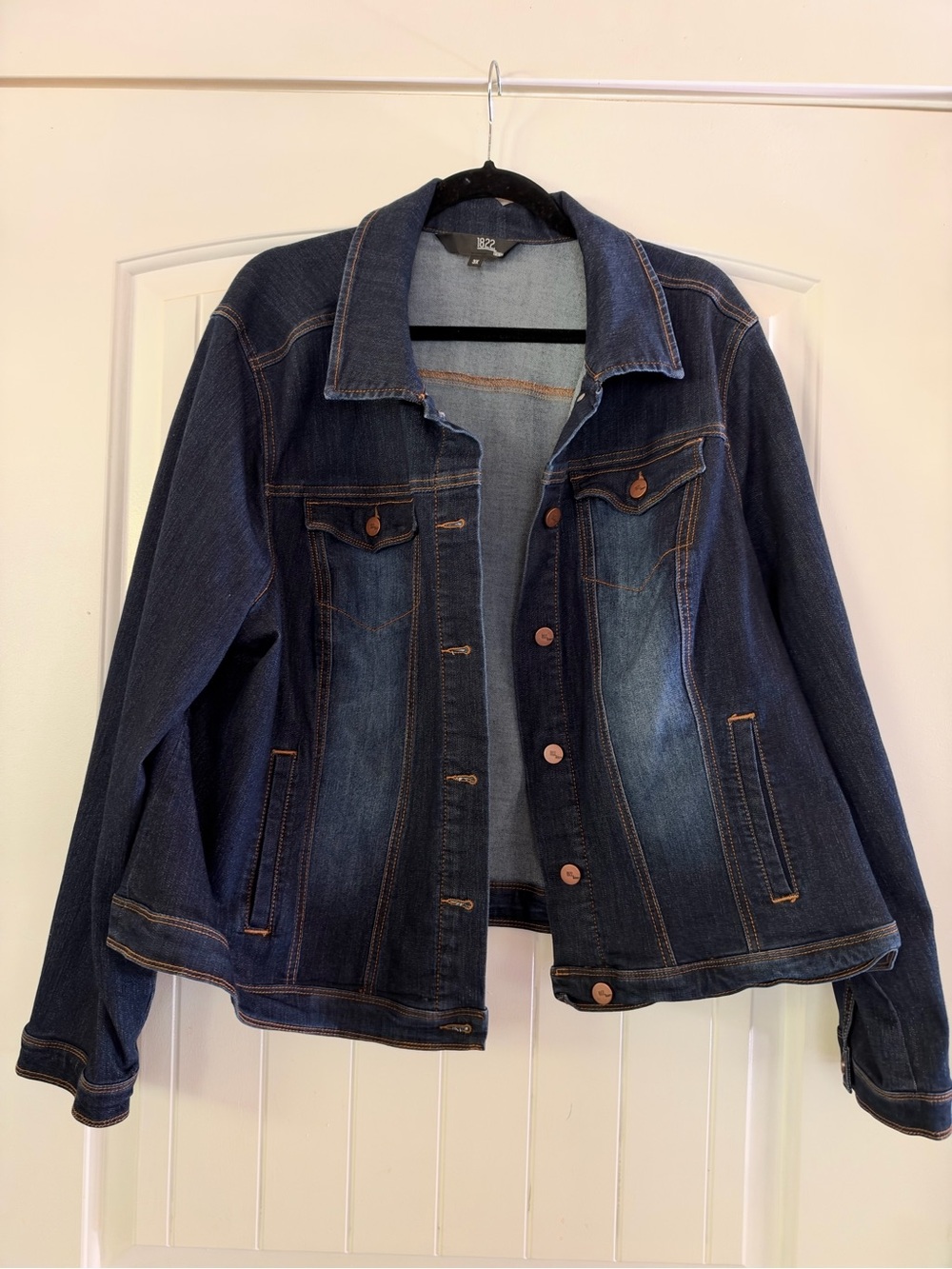 1822 Denim Dark Blue Denim Jacket - Classic Women’s Jean Jacket